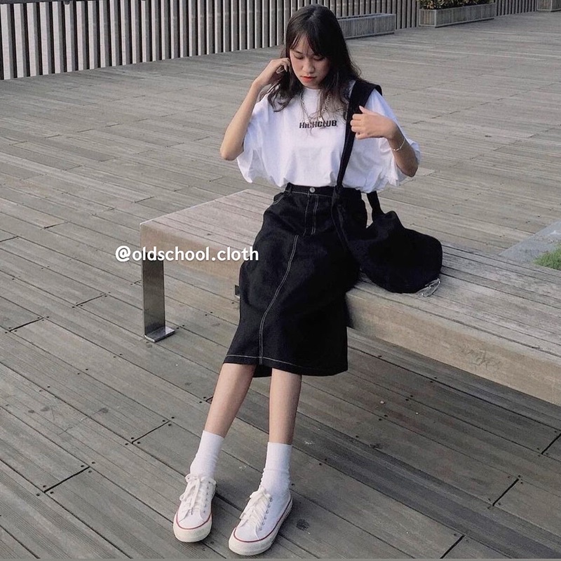 [SALE] CHÂN VÁY BÒ ULZZANG CẠP CHUN (ảnh thật/video)