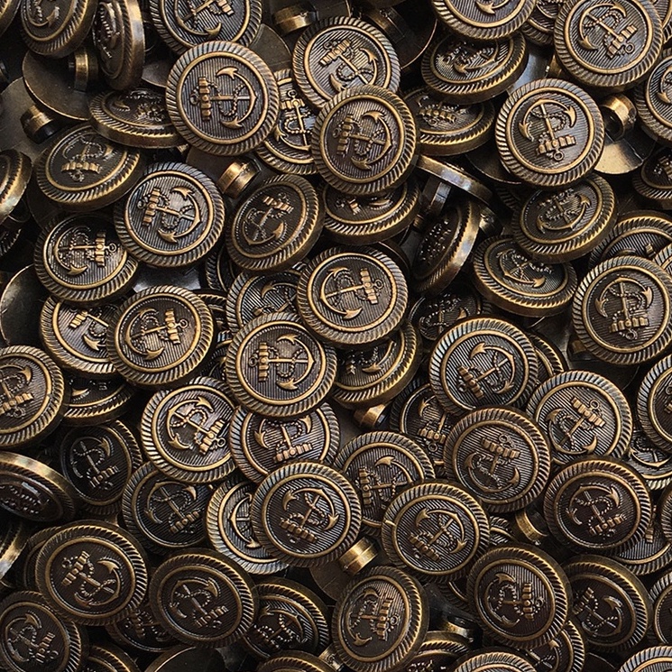 Nút áo, cúc áo mạ đồng NN1600, set 35 nút, 1.5 cm