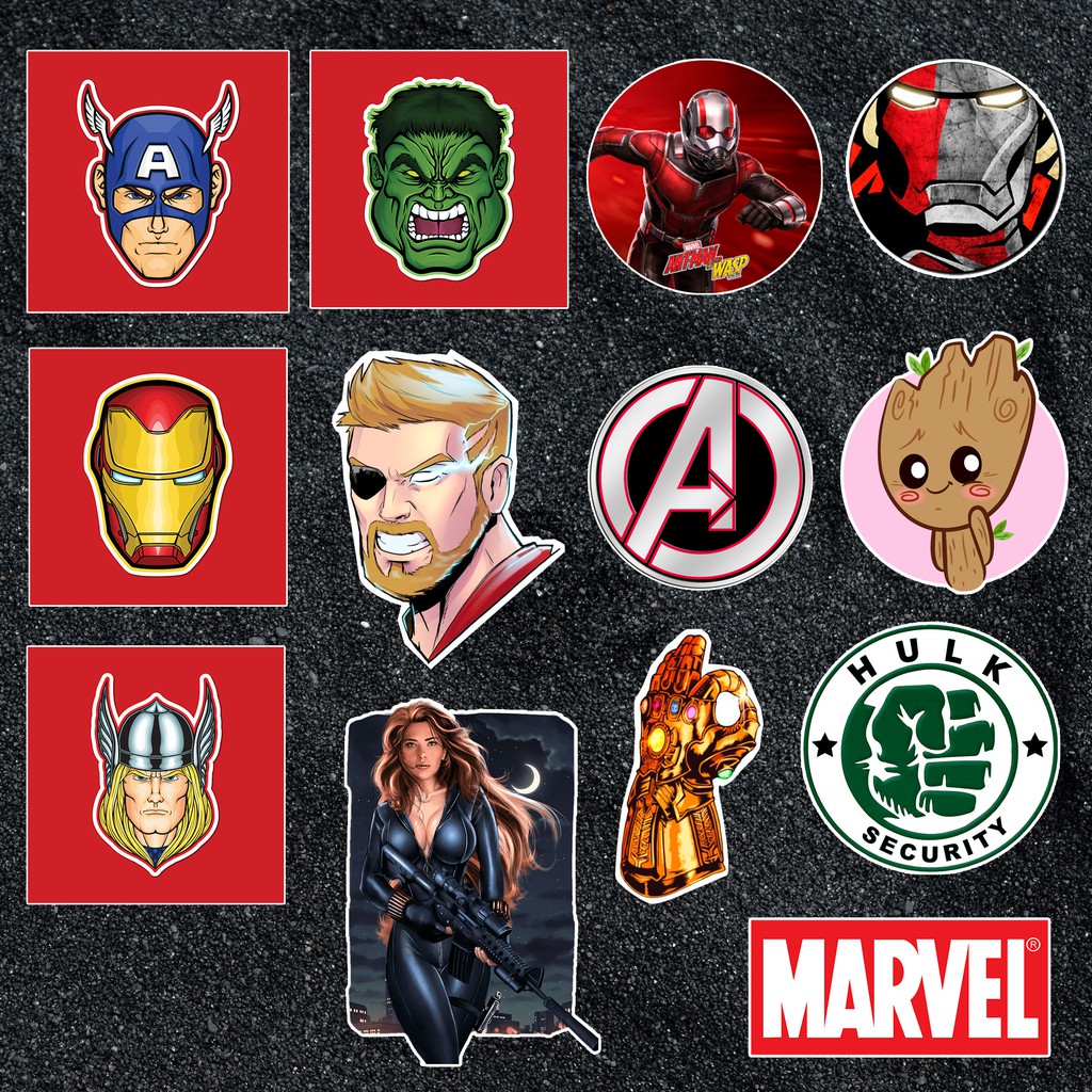 Sticker Marvel DC Comics chống nước sticker dán laptop, điện thoại, đàn guitar, mũ bảo hiểm, vali, xe máy