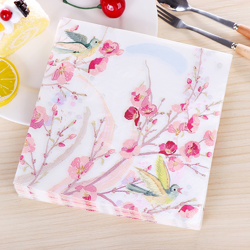 Set 20 Khăn Ăn In Họa Tiết Bướm Nhiều Màu Sắc 26 Kiểu Tùy Chọn