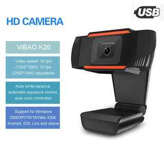 Rotatable 2.0 HD Webcam PC Digital USB Camera Video Recording with Microphone