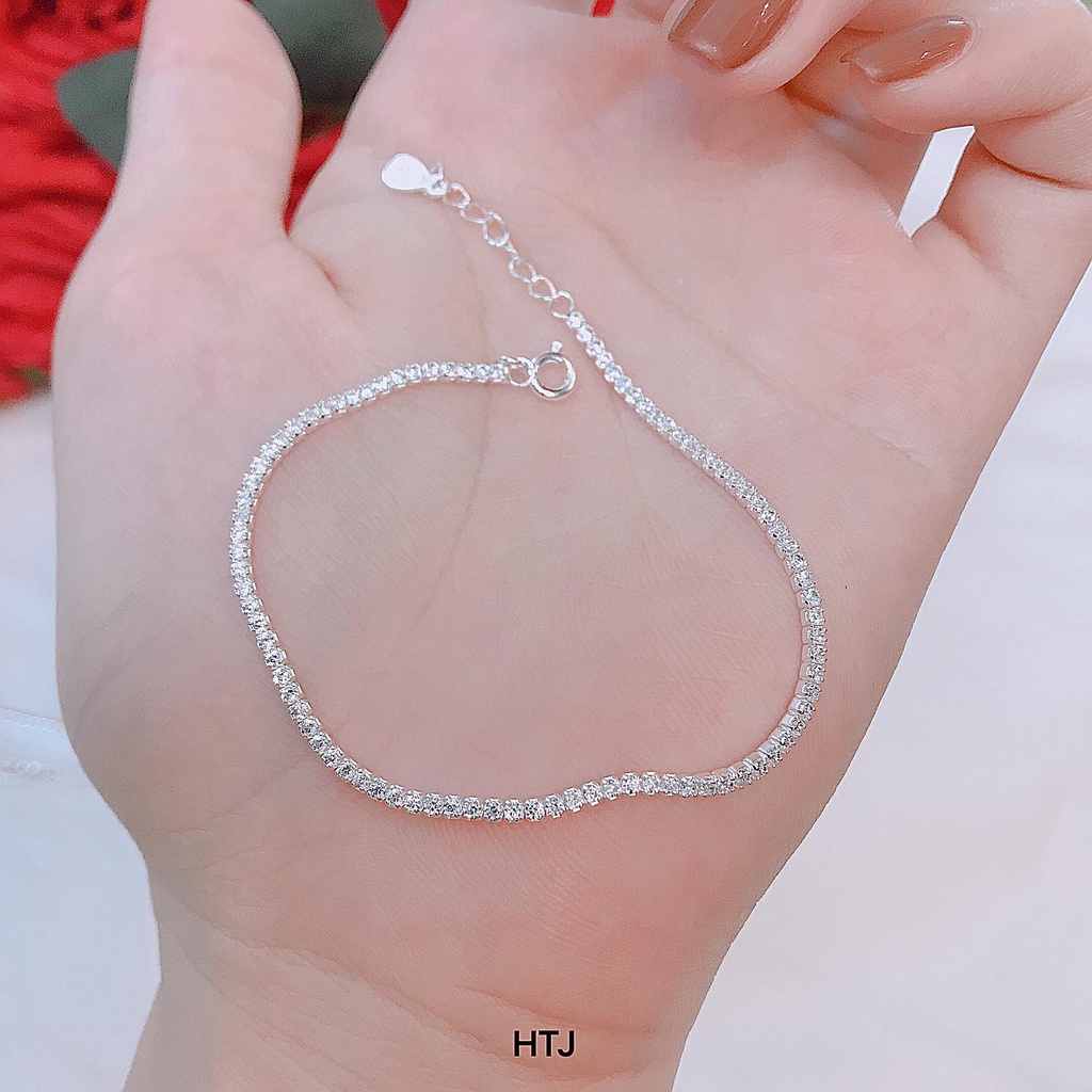 lắc tay dải đá nhỏ bạc ta