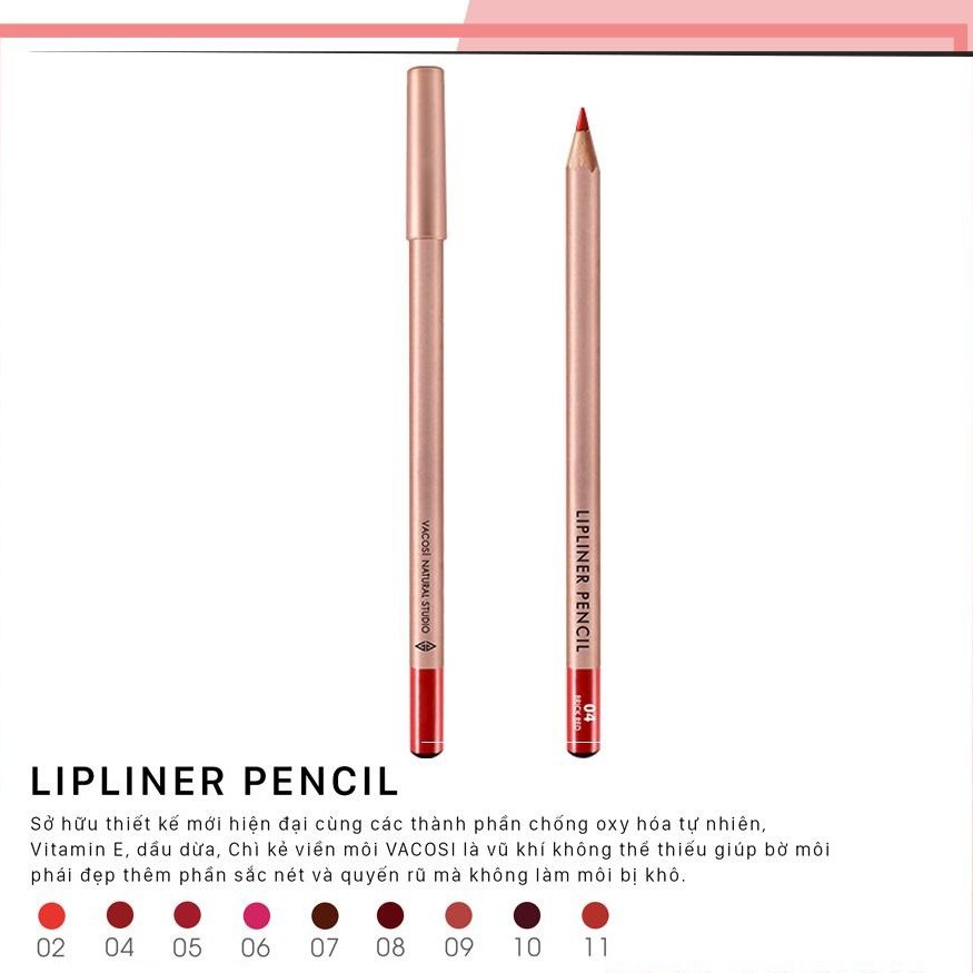 [CHÍNH HÃNG] Chì Kẻ Viền Môi Vacosi Lipliner Pencil | BigBuy360 - bigbuy360.vn