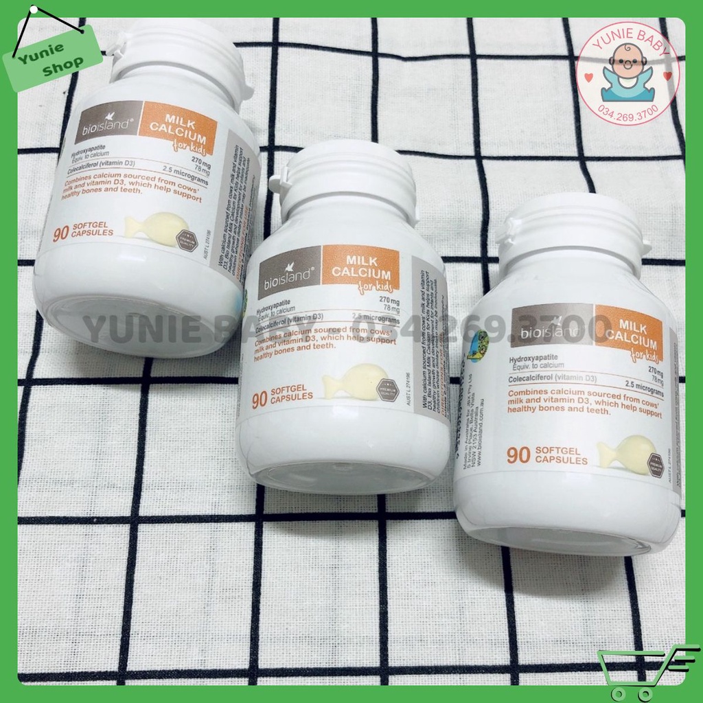 Canxi sữa cho bé của Úc Bio Island Milk Calcium Kids 90 viên