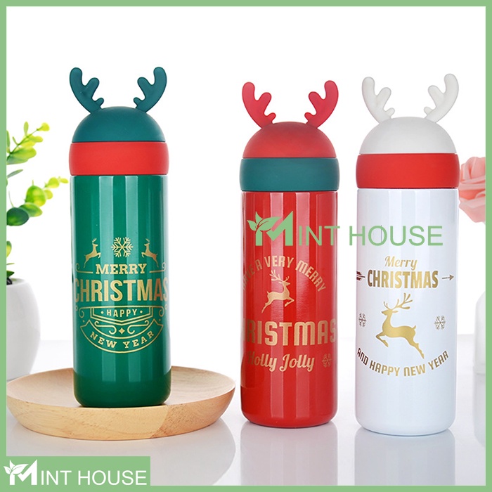 Bình giữ nhiệt Giáng Sinh Noel Merry Christmas 330ml