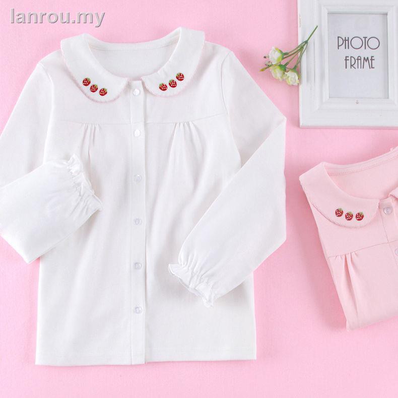 Áo Khoác Cotton Tay Dài Cổ Hình Quả Táo Dễ Thương Cho Bé Gái