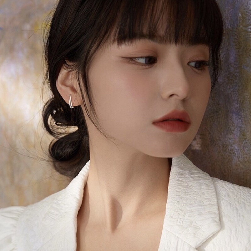 Khuyên tai bạc s925 thiết kế đơn giản