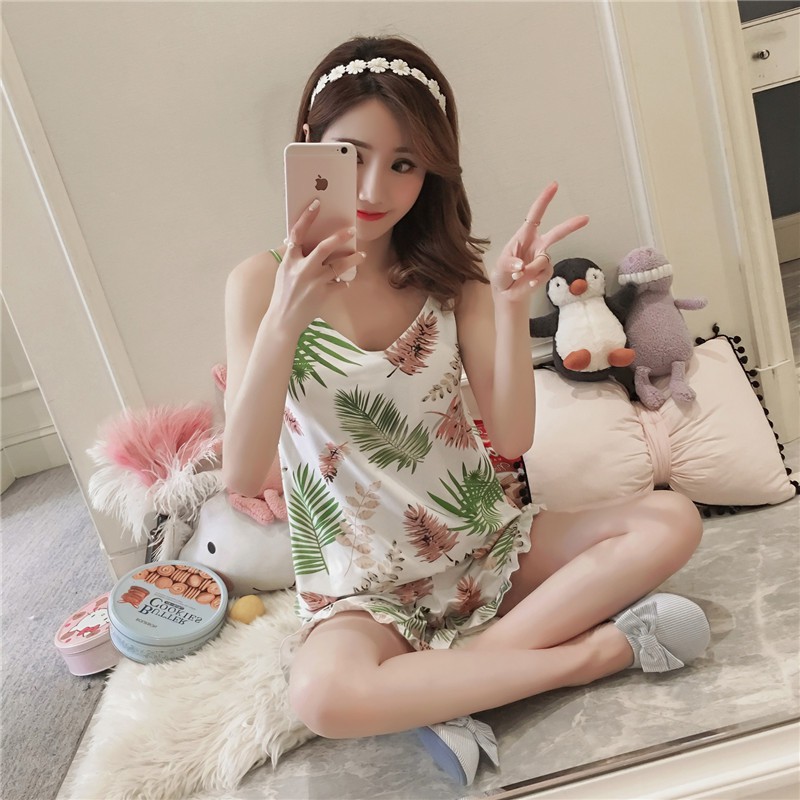 Bộ ngủ hai dây có đệm ngực dễ thương | BigBuy360 - bigbuy360.vn