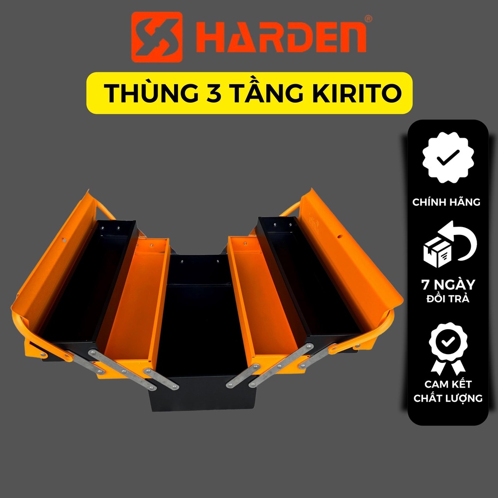 Hộp đựng dụng cụ, đồ nghề đa năng KIRITO - Hộp 3 tầng 5 khay , sơn nhám tĩnh điện