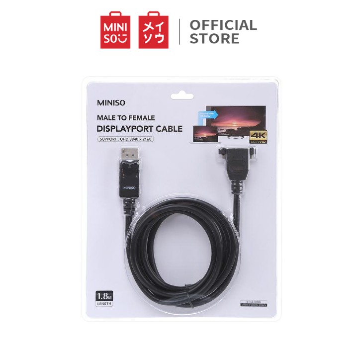 Cáp kết nối Miniso 1.8m - Hàng chính hãng (Màu đen)