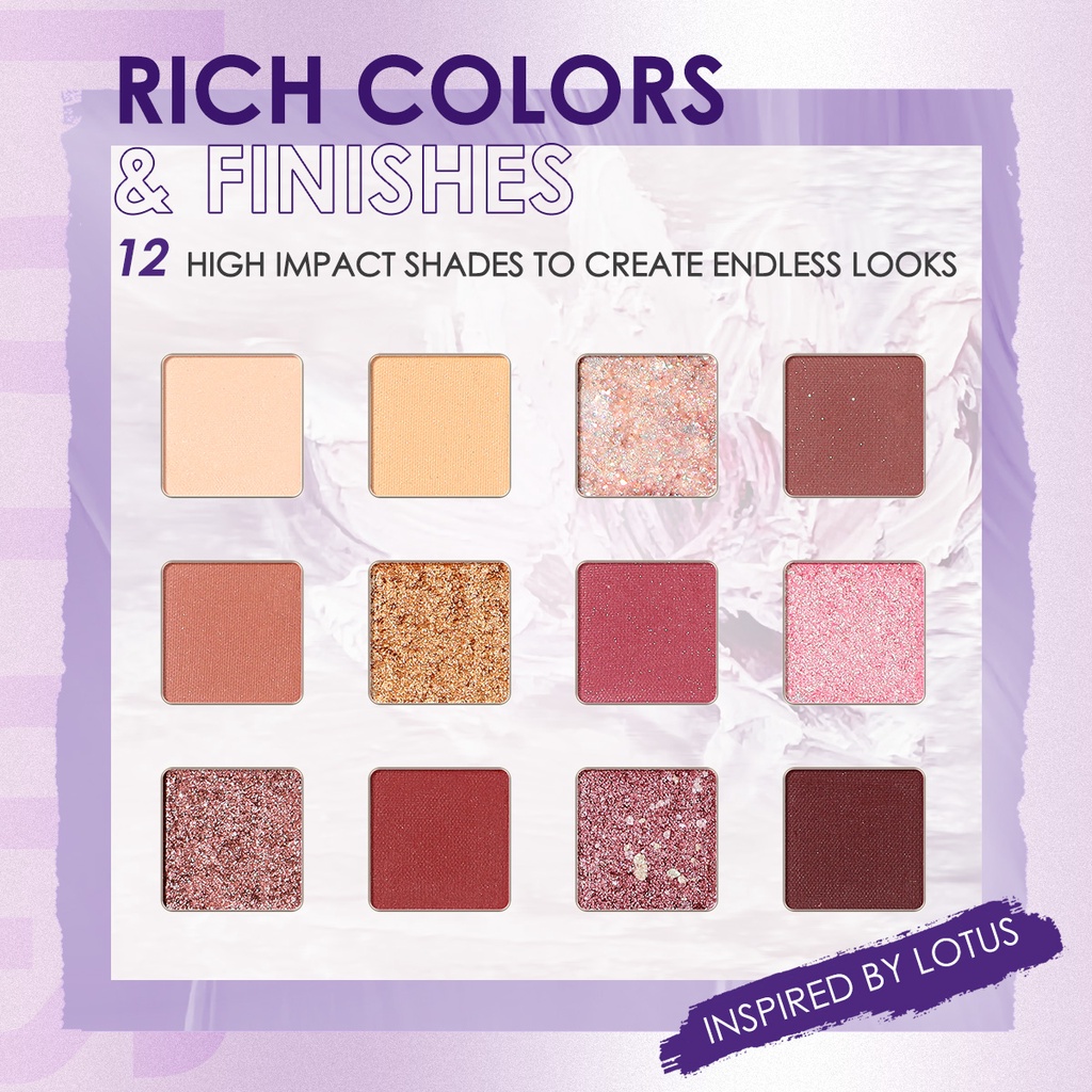 Focallure RomanticBloom Jasmine 12 shades eyeshadow palette Fine and smooth powder Matte Texture 15g | BigBuy360 - bigbuy360.vn