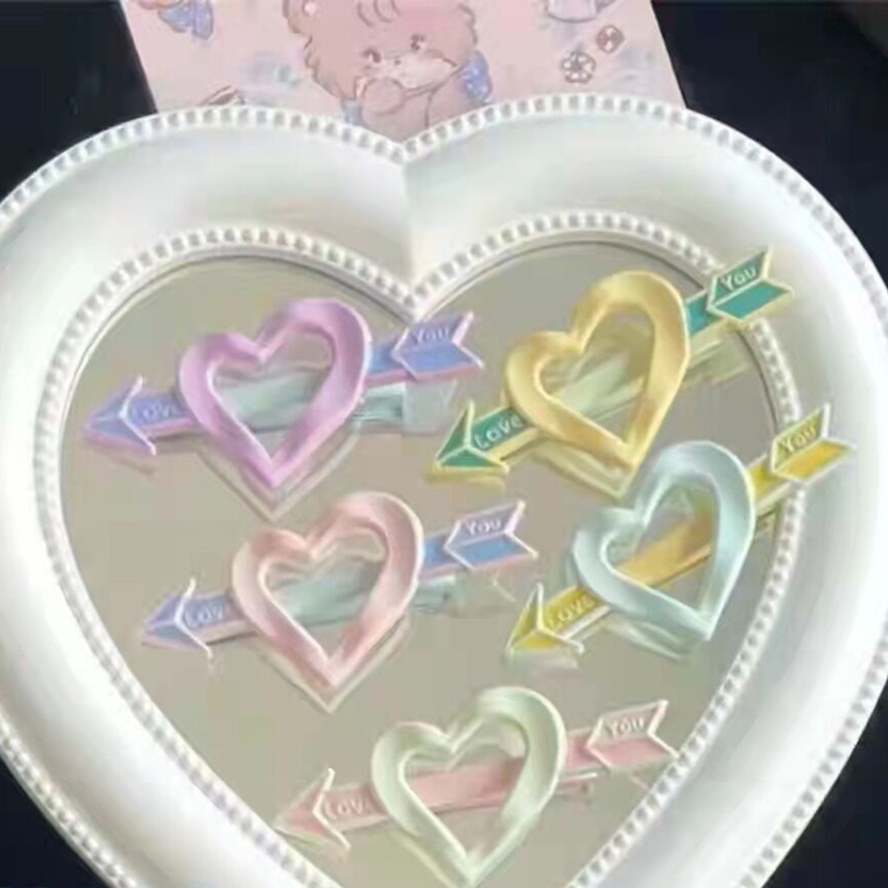 Set 2 Kẹp Tóc Hình Trái Tim Màu Sắc Ngọt Ngào Xinh Xắn Cho Nữ