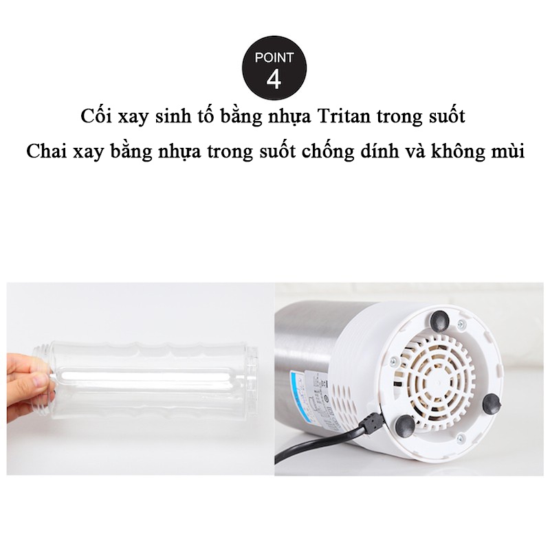 Máy Xay Sinh Tố Cầm Tay Mini LocknLock 600ml 450W Thủy Tinh - Smart House