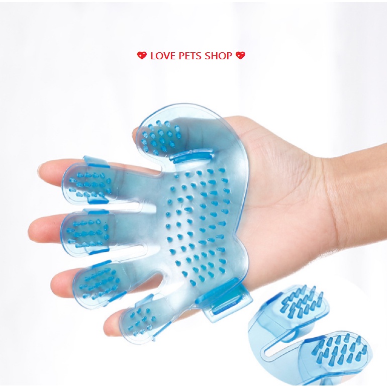 GĂNG TAY TẮM CHO CHÓ MÈO HÌNH NĂM NGÓN TAY &quot;MẪU MỚI&quot; - LOVE PETS SHOP
