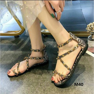 Sandal xỏ ngón thổ cẩm