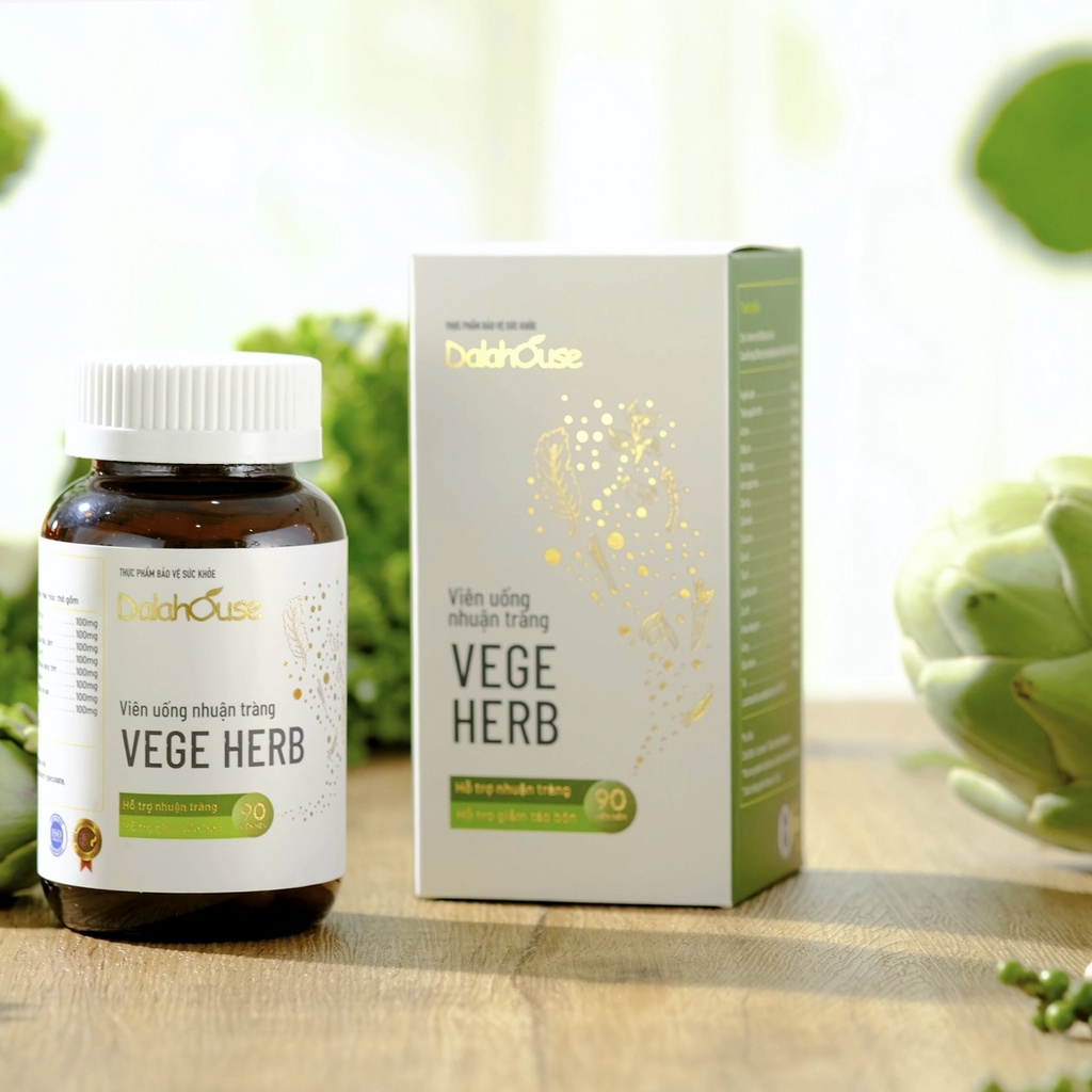 Viên Uống Nhuận Tràng Vege Herb Dalahouse Lọ 90/30 Viên _ Hỗ trợ nhuận tràng, giảm táo bón