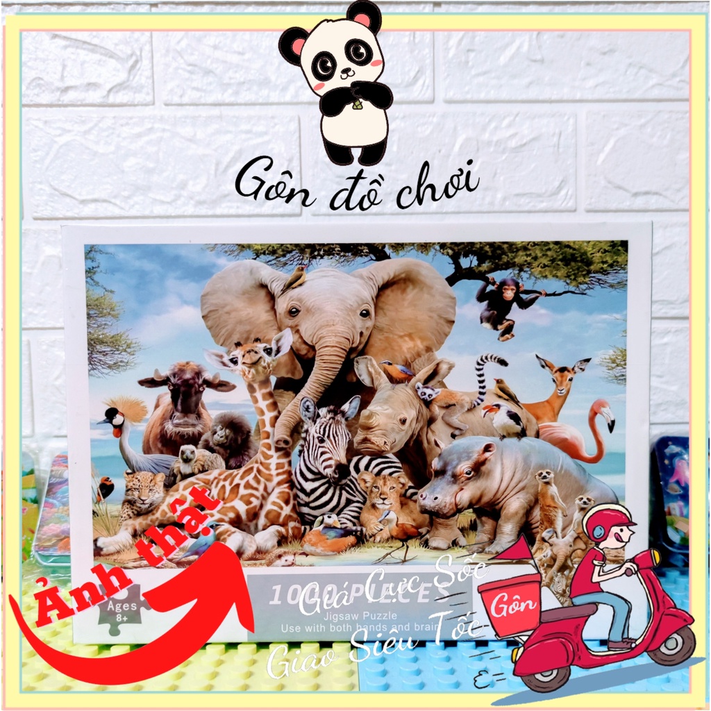 Bộ Tranh Ghép Xếp Hình 1000 Pcs Puzzle (Tranh ghép 70*50cm) Bản Thú Vị Cao Cấp Gôn đồ chơi