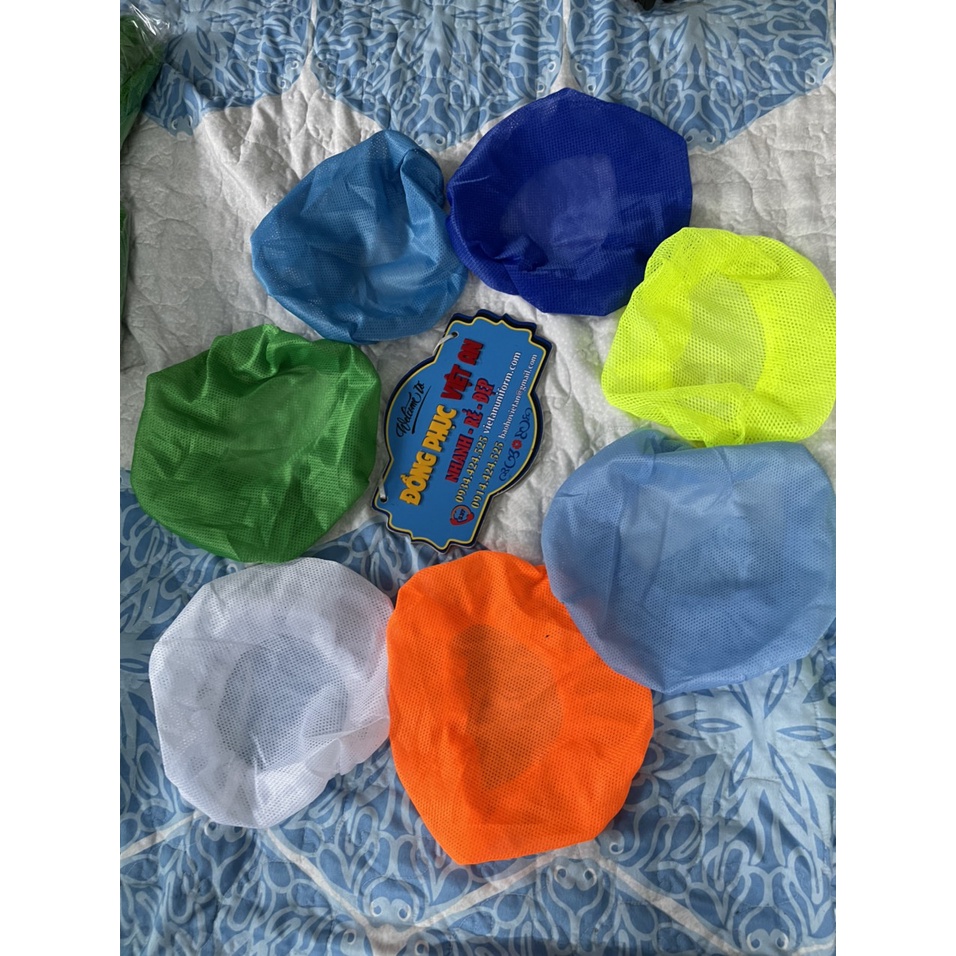 Nón vải lưới tròn trùm tóc công nhân thủy sản, thực phẩm - Mũ trùm tóc y tế, bảo hộ 7 màu.