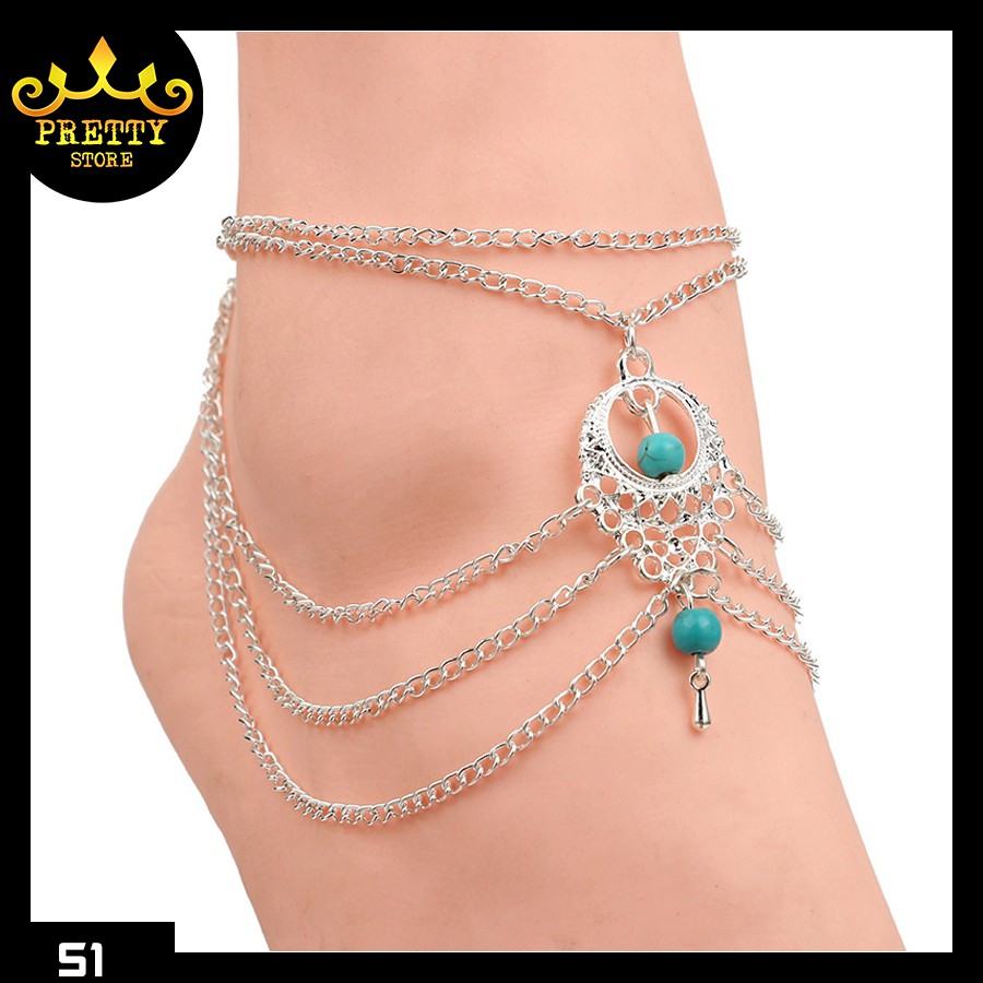 Vòng Cổ Chân Đá Xanh Nhiều Tầng Cá Tính - S1