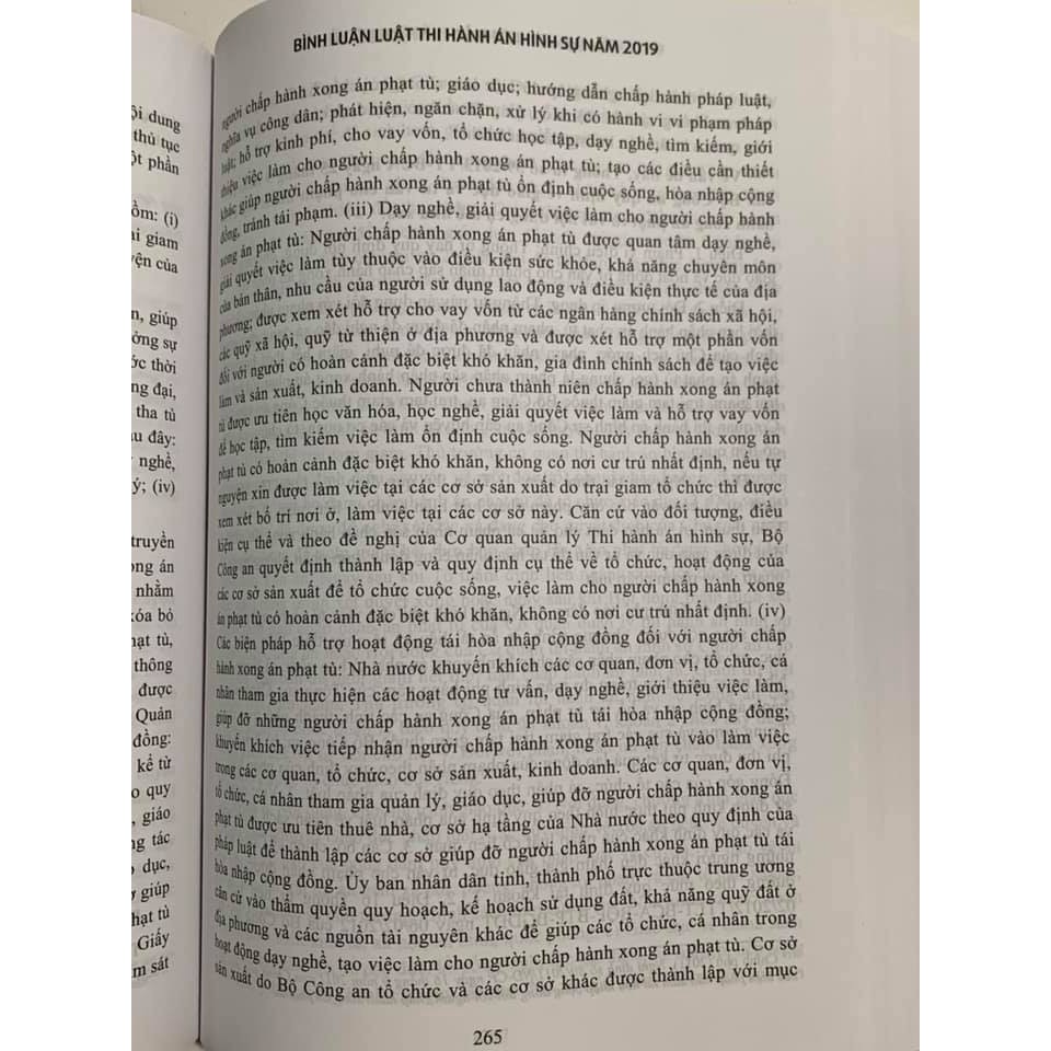 Sách - bình luận luật thi hành án hình sự năm 2019