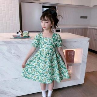 Set váy đôi mẹ và bé hoa cúc xanh