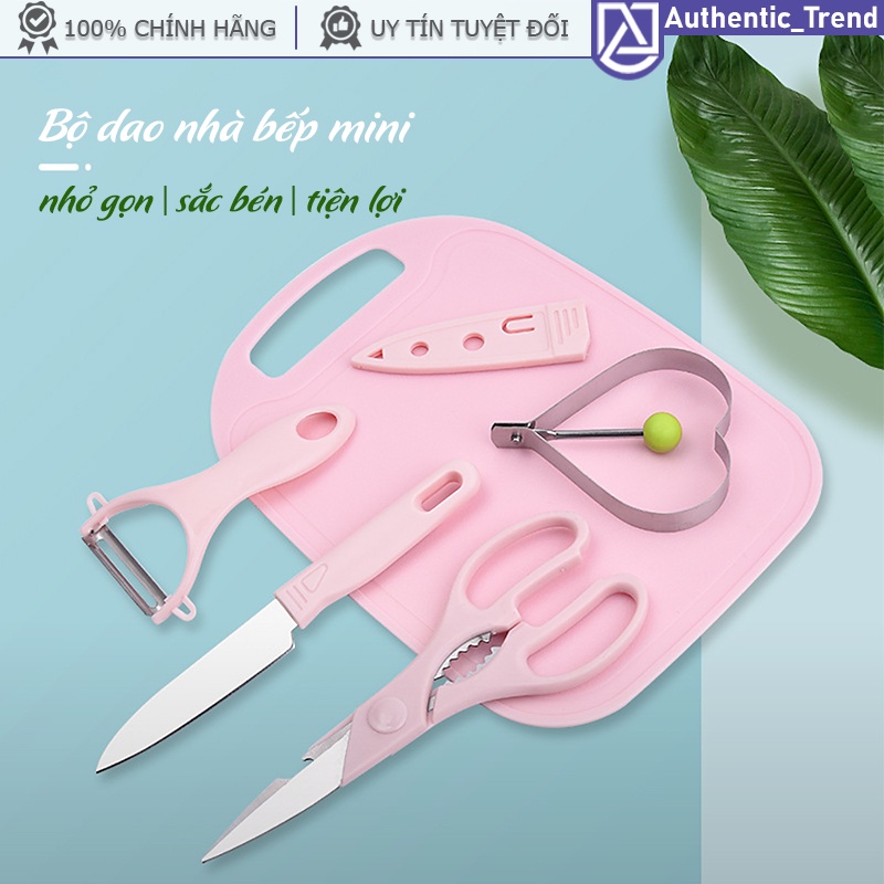 Bộ dao thớt nhà bếp nhỏ gọn cho gia đình + khuôn trái tim chiên trứng làm bánh dễ thương