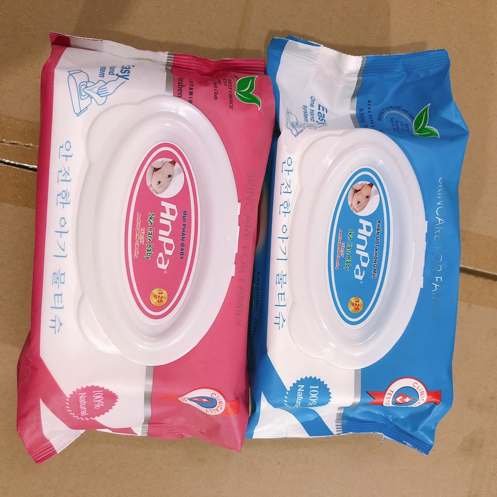 Khăn Giấy Ướt AnPa loại lớn 105 tờ có mùi và không mùi