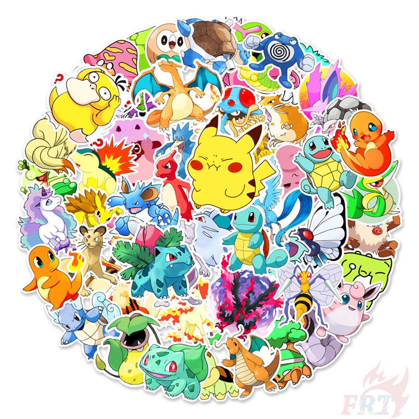 50Pcs/Set ☆ Pokémon Series 01 Funny Stickers ☆ DIY Fashion Waterproof Decals Doodle Graffiti Stickers