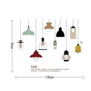 Decal Dán Tường Đèn Lồng Đẹp Khổ 130*90cm
