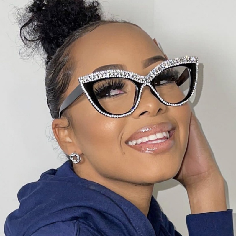 Kính Mát Mắt Mèo Đính Đá Thời Trang Y2k