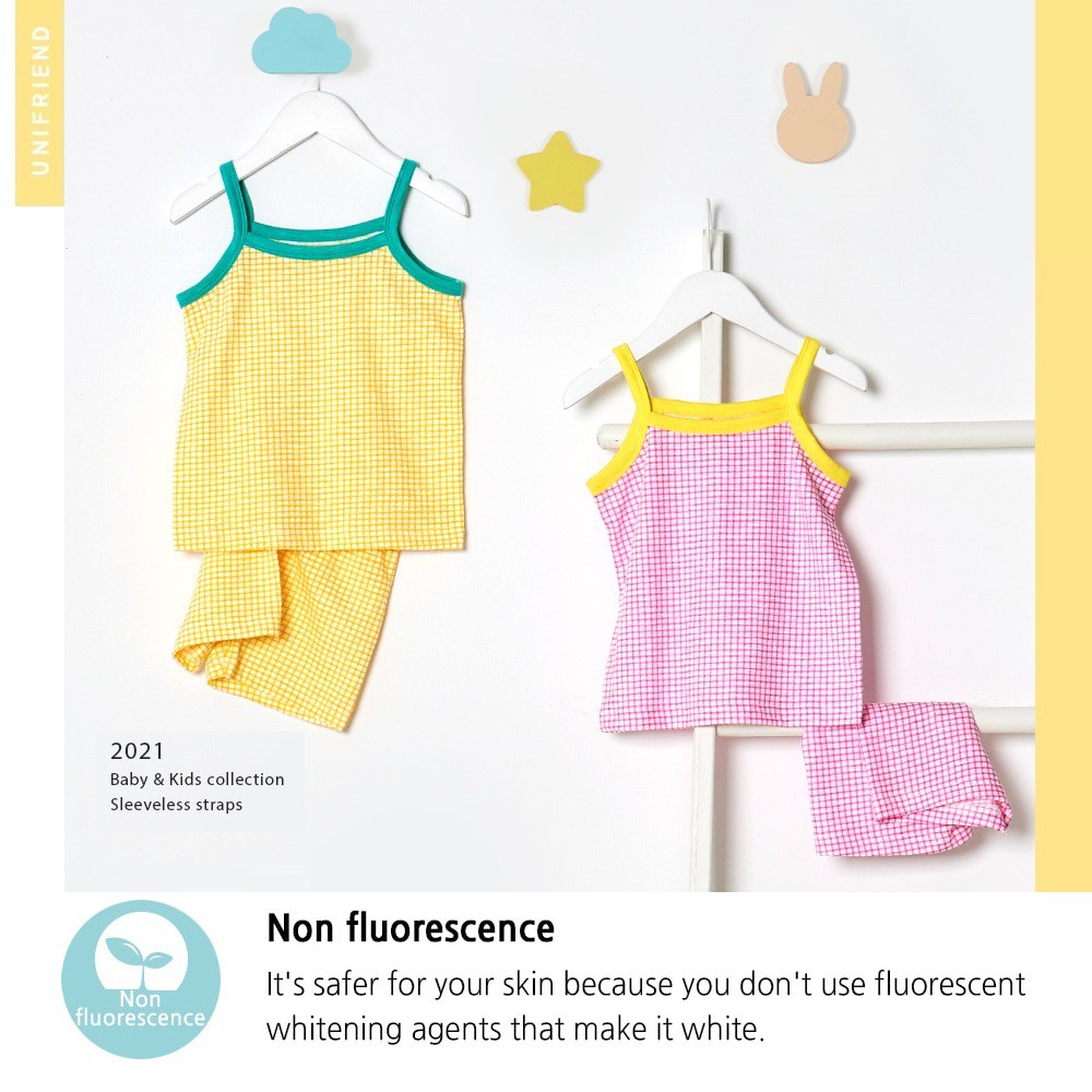 Bộ Đồ Ngủ Không Tay 100% Cotton Hữu Cơ Dành Cho Bé Gái