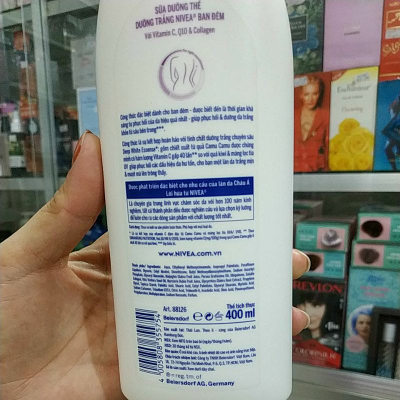 Sữa Dưỡng Thể Trắng Da Nivea Ban Đêm 400ml