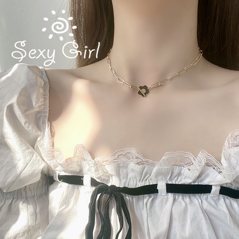 Vòng Cổ Hình Bông Hoa Phong Cách Hàn Quốc Dành Cho Nữ