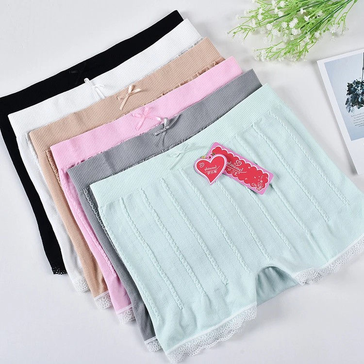 Quần lót boxer AOWEINISI kẻ sọc thiết kế thoải mái cá tính thời trang dành cho nữ