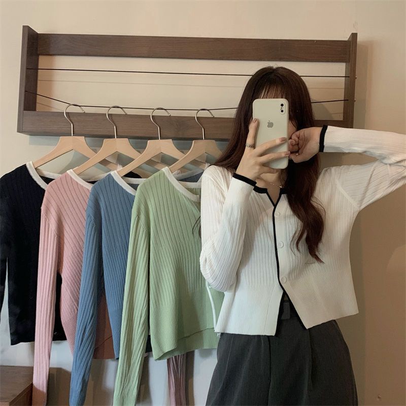 Áo Khoác cardigan Dệt Kim Tay Dài Cổ Chữ V Thời Trang Cho Nữ JL-TX-548