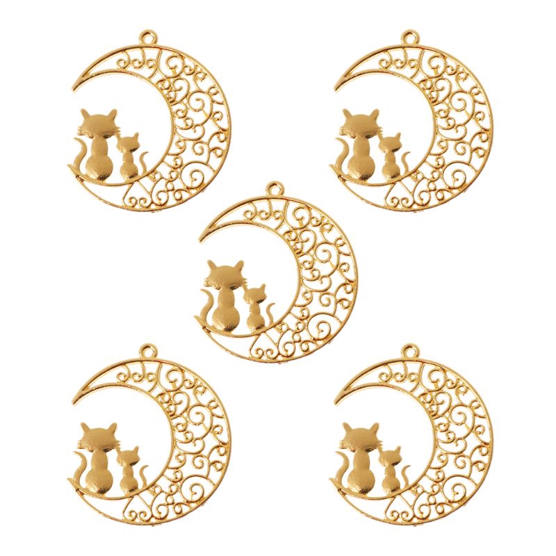 5 Phụ kiện trang trí vòng trang sức thủ công hình mặt trăng và mèo đẹp mắt