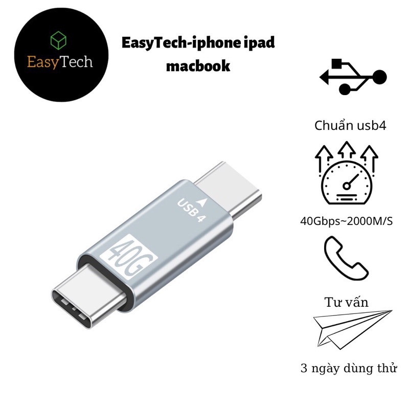 usb 4.0 type C to C.Usb4 truyền dữ liệu tốc độ cao 40Gbps~2000M/s