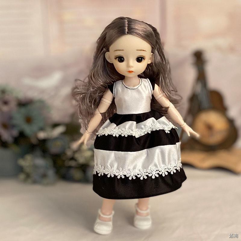 ♧30 Cm 3D mắt BJD doanh 6 điểm công chúa búp bê barbie bộ đồ thay váy cô gái quà tặng sinh nhật chơi