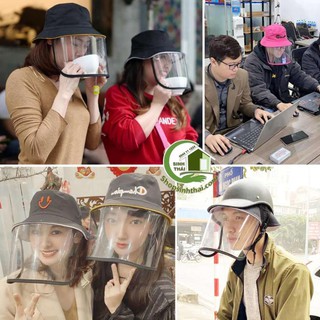 Nón mũ chống giọt bắn nước bọt cho người lớn nhiều màu - nón mũ có màn che kính
