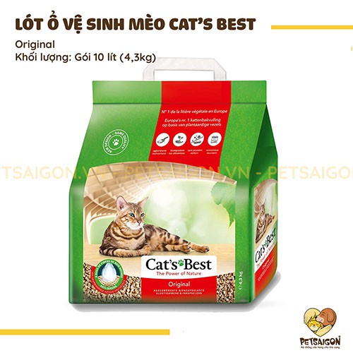 [CHÍNH HÃNG] LÓT Ổ VỆ SINH CAT'S BEST CHO MÈO - ORIGINAL - GÓI 10L~4.3KG