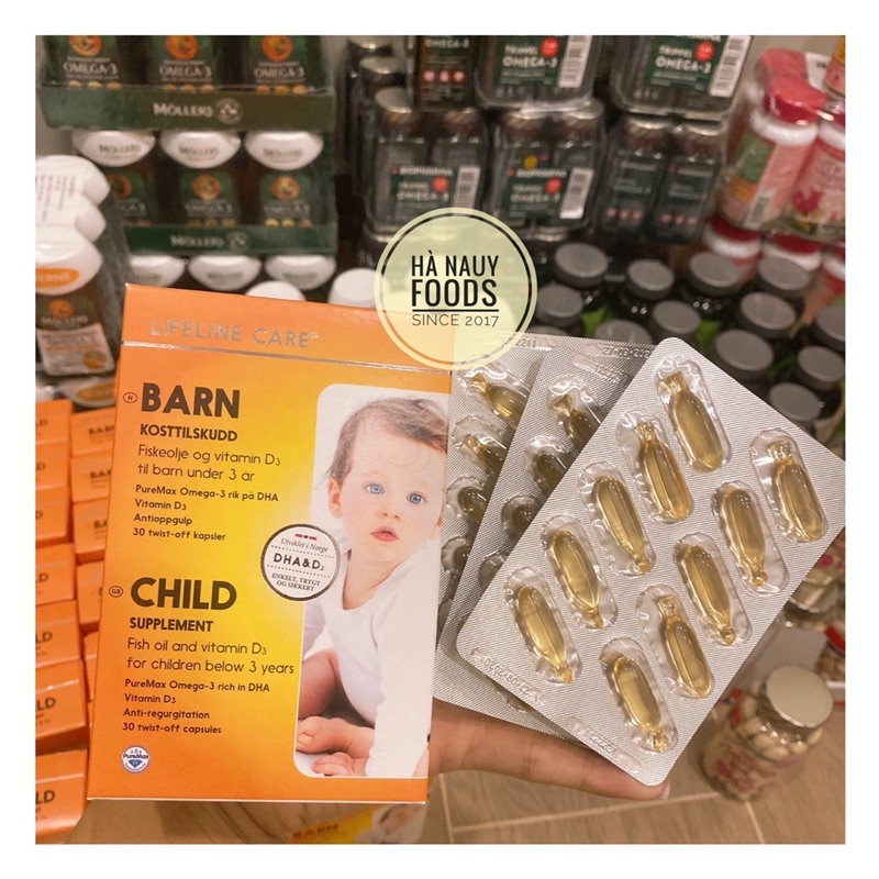 Dầu Cá Kim Cương DHA Vitamin D LIFELINE CARE Nội Địa NAUY