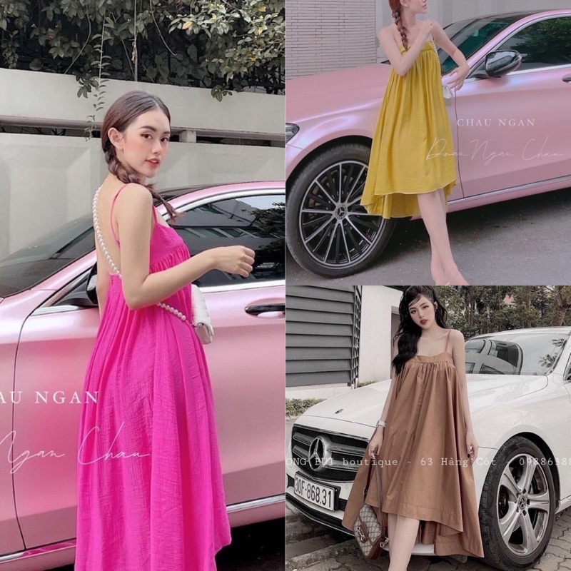 Đầm xoè dây nữ tiểu thư,Đầm Váy đi chơi đi du lịch cao cấp