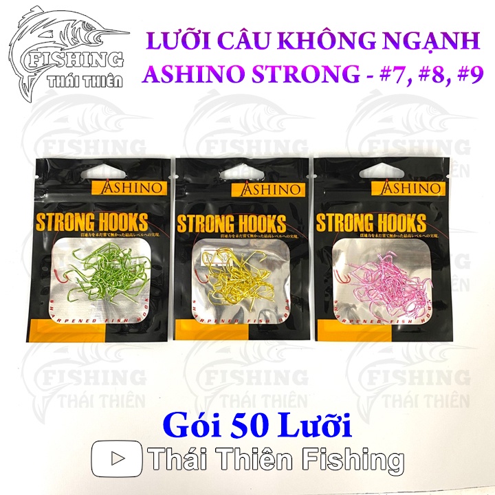 Lưỡi Câu Cá Không Ngạnh Ashino Strong Hooks Chuyên Săn Hàng Gói 50 Lưỡi
