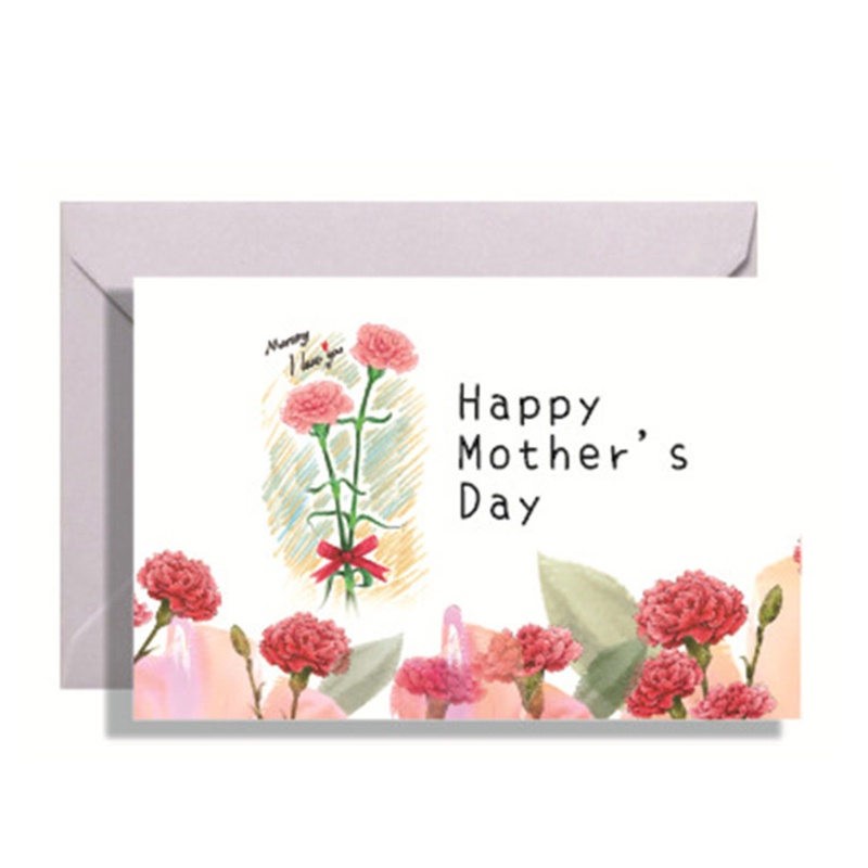 Bộ Thiệp Chúc Mừng Ngày Của Mẹ In Hoa Nghệ Thuật Kèm Nhãn Dán
