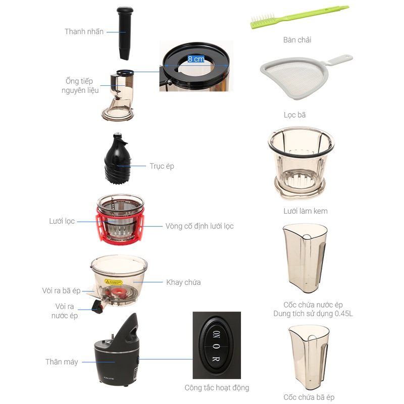 Máy ép chậm Kalite KL-550