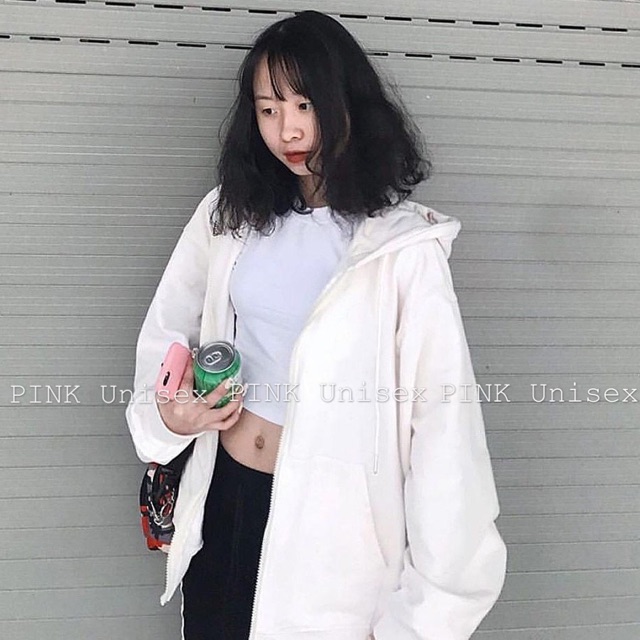 [ PINK ] Áo Khoác Hoodie TRƠN BASIC Unisex