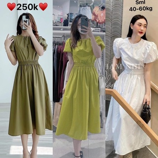 ♥️Đầm thiết kế♥️Đầm xoè chun eo tay bồng cổ dúm sang chảnh