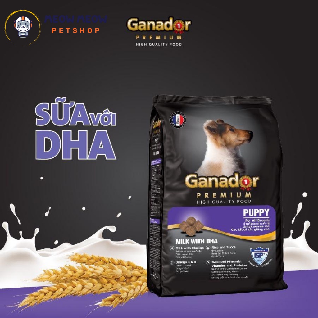 Hạt Ganador Puppy sữa DHA | Túi 3KG | Thức ăn cho chó.