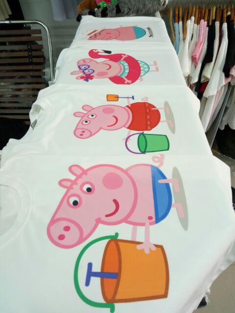 áo gia đình heo peppa đi biển summer (ảnh thật in tại shop)