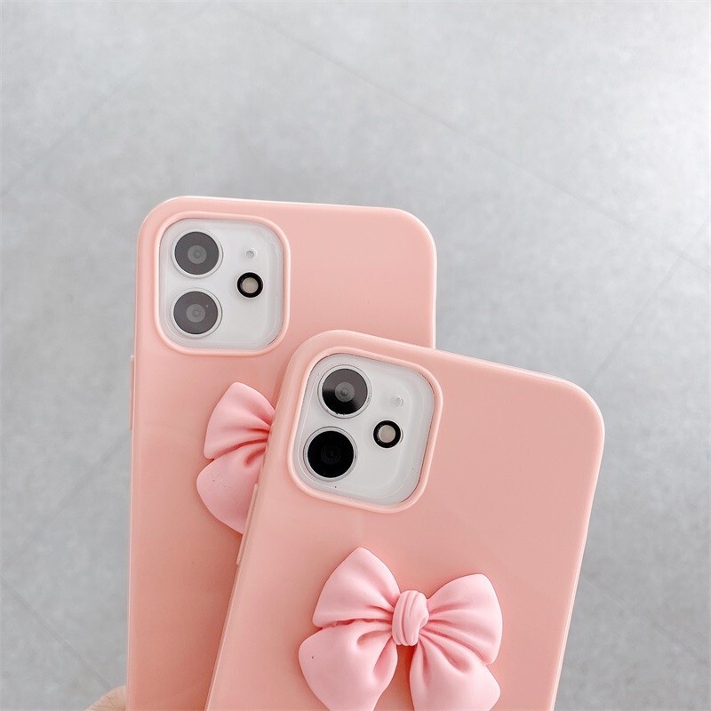 Bao Da điện Thoại Cảm Giác Bóng Bowknot Dành Cho IPhone 12 12Pro Max 11 11Pro Max X Xs Max Xr 8 7 6 6SPlus